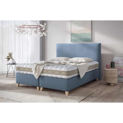 Minimalistyczne łóżko tapicerowane z zagłówkiem 140x200 cm DINO
