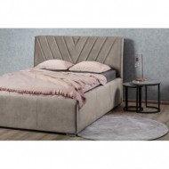 Łóżko tapicerowane ze zdobionym oparciem NEVADA 140x200 cm