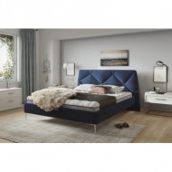 Łóżko do sypialni z nowoczesnym zagłówkiem tapicerowanym DAVOS 120x200 cm