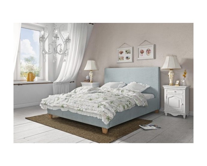 Klasyczne łóżko tapicerowane z zagłówkiem BASIC 160x200 cm
