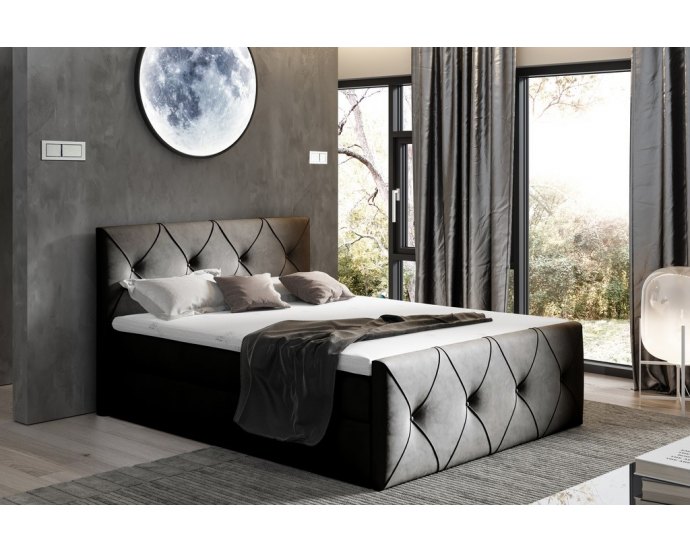 Łóżko kontynentalne CRYSTAL LUX | dwa pojemniki na pościel Łóżko kontynentalne CRYSTAL LUX | dwa pojemniki na pościel