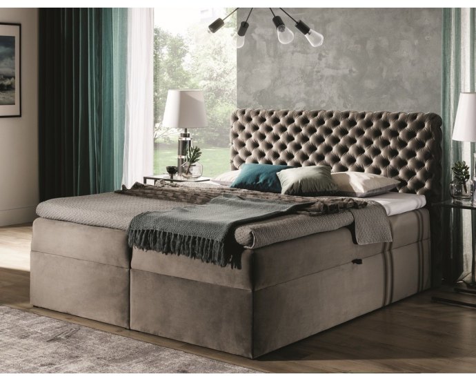 Łóżko kontynentalne CHESTERFIELD | dwa pojemniki na pościel Łóżko kontynentalne CHESTERFIELD | dwa pojemniki na pościel