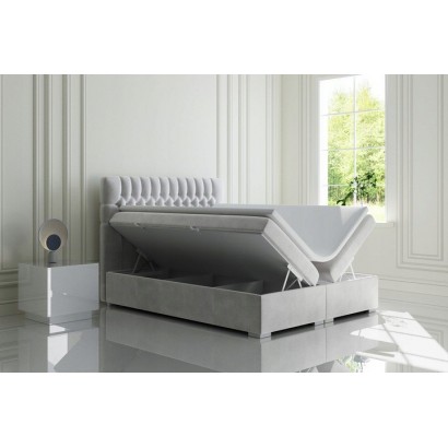Królewskie łóżko kontynentalne z materacem 200x200 NATALIA