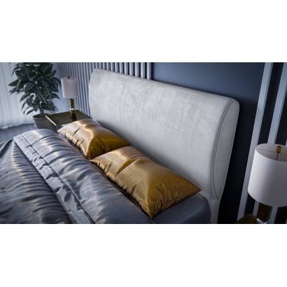 Łóżko kontynentalne z tapicerowanym zagłówkiem SANDOMINGO 120x200