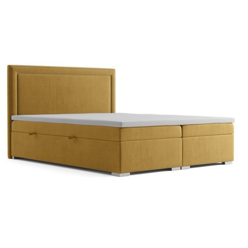 Stylowe łóżko kontynentalne z zagłówkiem i materacem GIANI 200x200