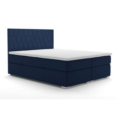 Wyjątkowe nowoczesne łóżko kontynentalne z materacem i pojemnikiem na pościel PARIS 140x200