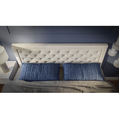 Eleganckie łóżko kontynentalne posiadające materac i opcję pojemnika na pościel BELLA 90x200