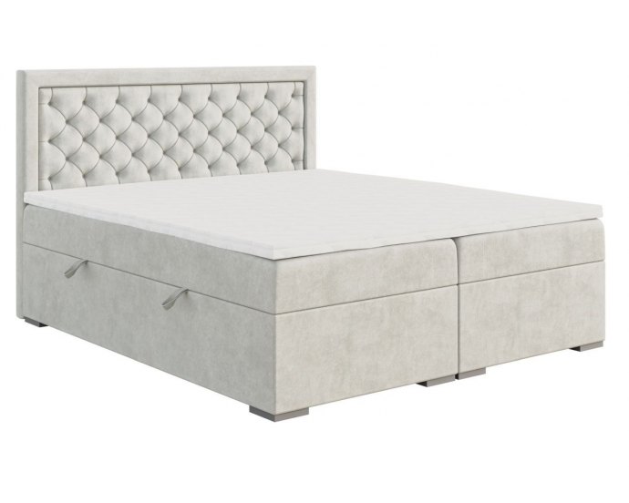 Eleganckie łóżko kontynentalne posiadające materac i opcję pojemnika na pościel BELLA 120x200