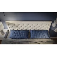 Eleganckie łóżko kontynentalne posiadające materac i opcję pojemnika na pościel BELLA 180x200