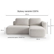 Stylowy narożnik COSTA z funkcją spania